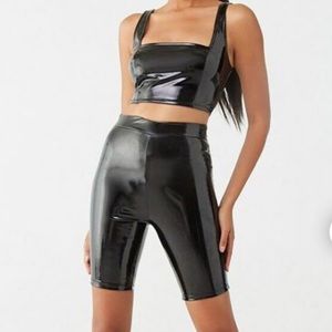 Faux Leather Biker Shorts